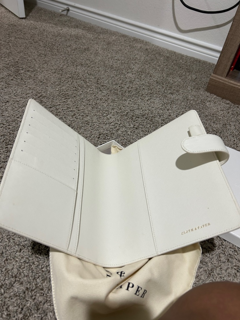 Cloth & Paper White Texture Leather Planner Cover